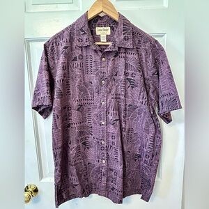 Cooke Street Honolulu Purple Black Men’s Short Sleeve Button Down Size L EUC